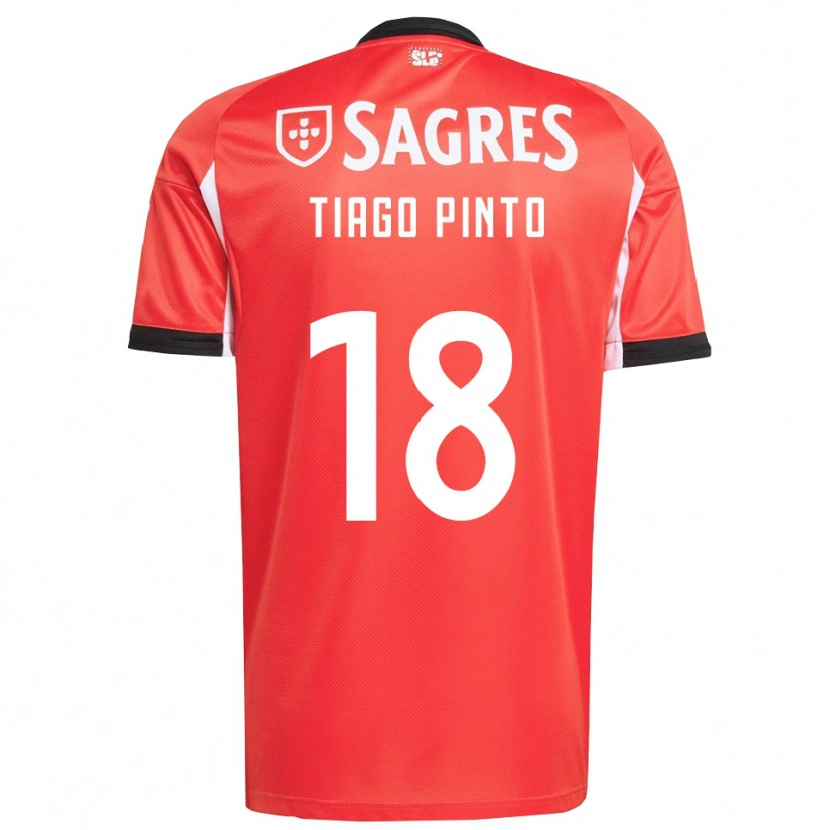 Danxen Enfant Maillot Tiago Pinto #18 Rouge Blanc Tenues Domicile 2025/26 T-Shirt