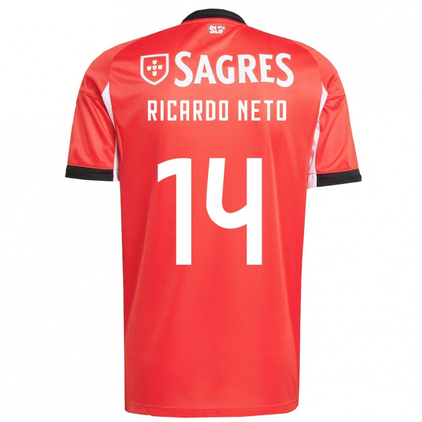 Danxen Enfant Maillot Ricardo Neto #14 Rouge Blanc Tenues Domicile 2025/26 T-Shirt