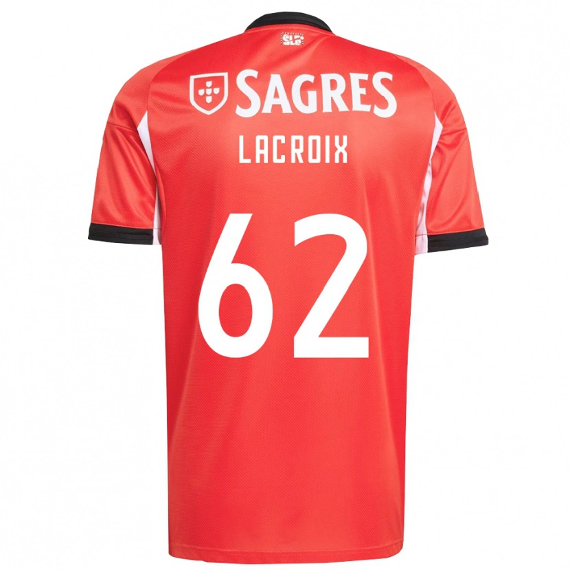 Danxen Enfant Maillot Lenny Lacroix #62 Rouge Blanc Tenues Domicile 2025/26 T-Shirt
