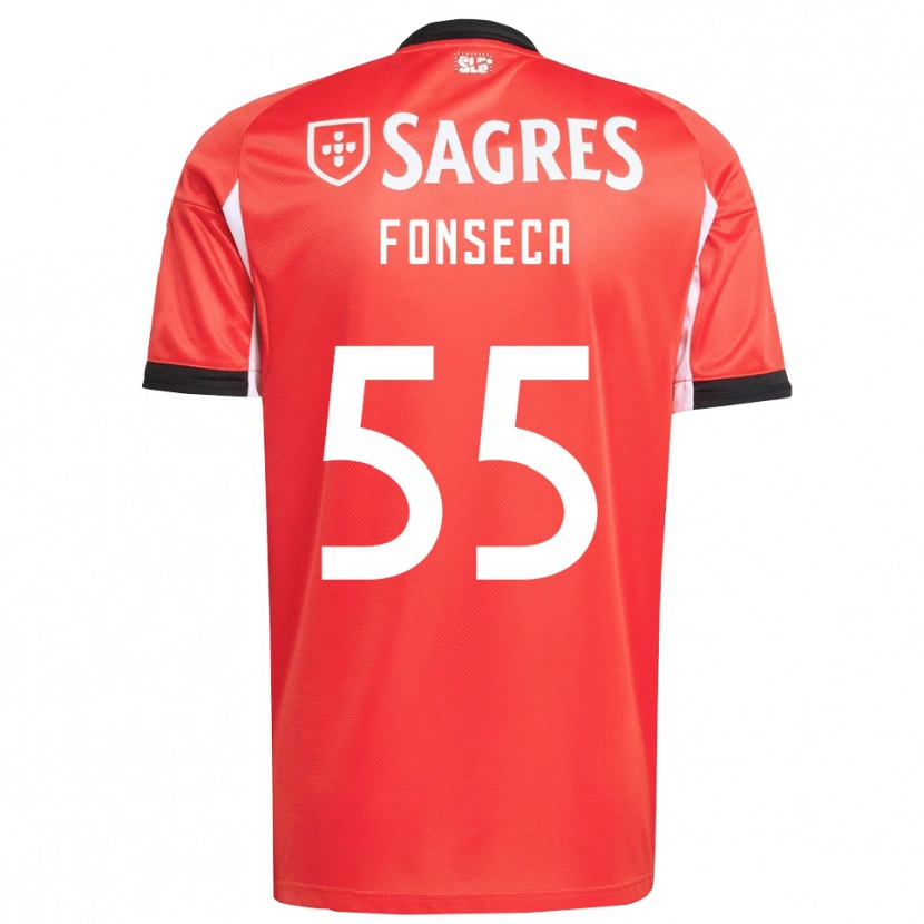 Danxen Enfant Maillot João Fonseca #55 Rouge Blanc Tenues Domicile 2025/26 T-Shirt