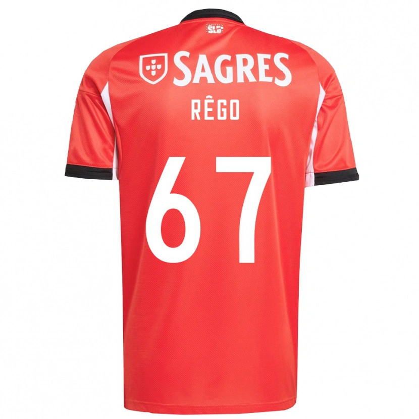Danxen Enfant Maillot Rodrigo Rêgo #67 Rouge Blanc Tenues Domicile 2025/26 T-Shirt