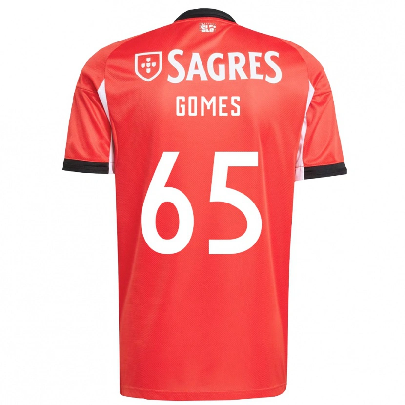 Danxen Enfant Maillot André Gomes #65 Rouge Blanc Tenues Domicile 2025/26 T-Shirt