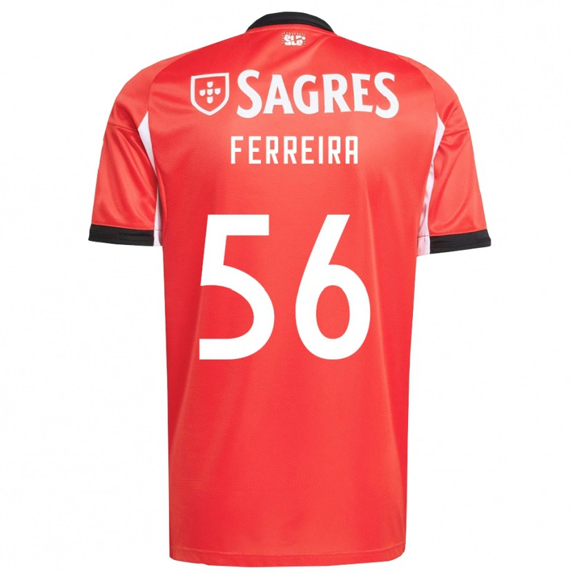 Danxen Enfant Maillot Martim Ferreira #56 Rouge Blanc Tenues Domicile 2025/26 T-Shirt