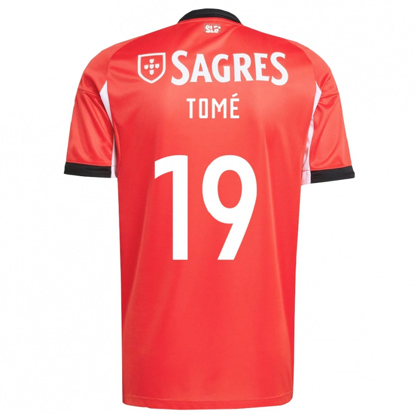 Danxen Enfant Maillot Olivio Tomé #19 Rouge Blanc Tenues Domicile 2025/26 T-Shirt