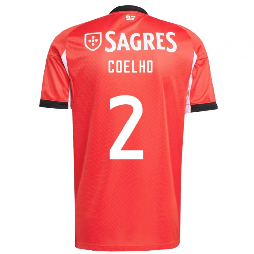 Danxen Enfant Maillot Diogo Coelho #2 Rouge Blanc Tenues Domicile 2025/26 T-Shirt