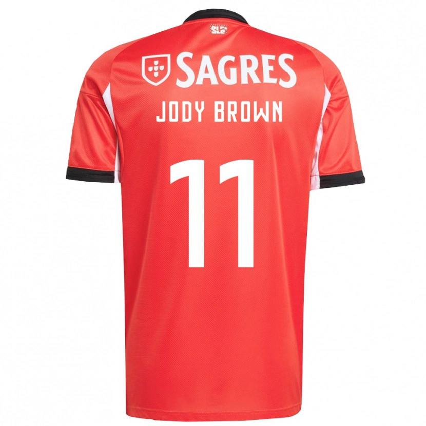 Danxen Enfant Maillot Jody Brown #11 Rouge Blanc Tenues Domicile 2025/26 T-Shirt