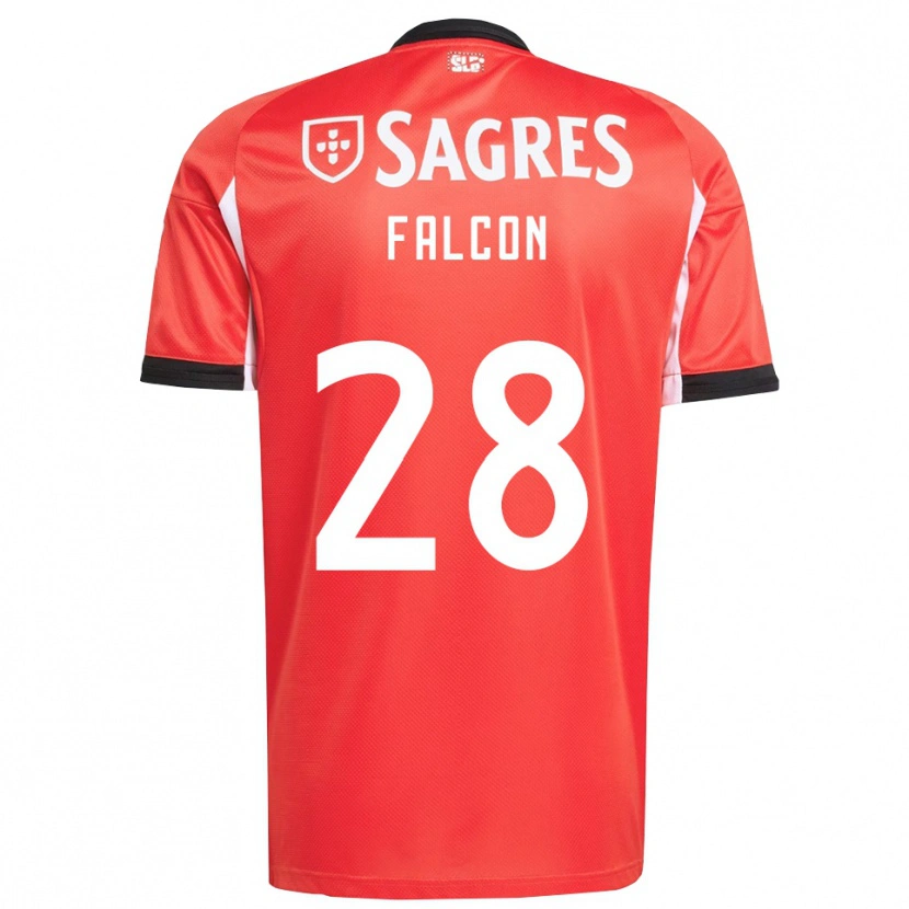Danxen Enfant Maillot Andrea Falcón #28 Rouge Blanc Tenues Domicile 2025/26 T-Shirt