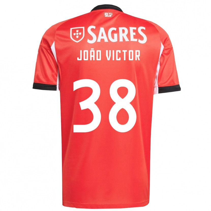 Danxen Enfant Maillot Joao Victor #38 Rouge Blanc Tenues Domicile 2025/26 T-Shirt