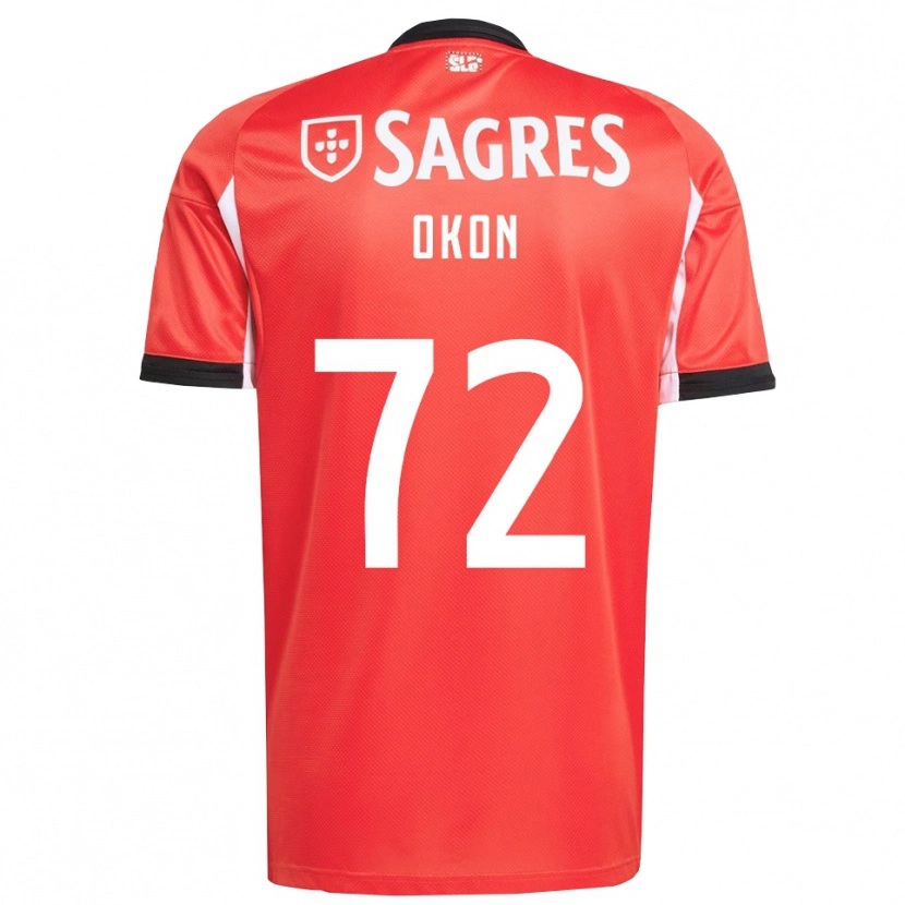 Danxen Enfant Maillot Paul Okon #72 Rouge Blanc Tenues Domicile 2025/26 T-Shirt
