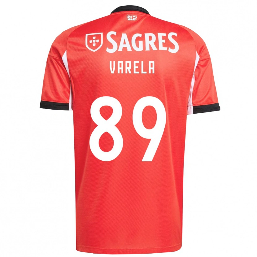 Danxen Enfant Maillot Gustavo Varela #89 Rouge Blanc Tenues Domicile 2025/26 T-Shirt