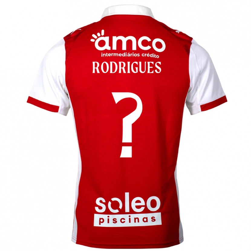 Danxen Enfant Maillot David Rodrigues #0 Rouge Blanc Tenues Domicile 2025/26 T-Shirt