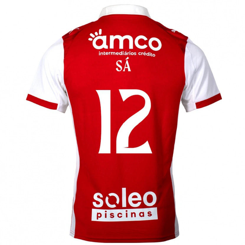 Danxen Enfant Maillot Tiago Sá #12 Rouge Blanc Tenues Domicile 2025/26 T-Shirt