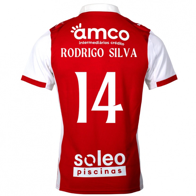 Danxen Enfant Maillot Rodrigo Silva #14 Rouge Blanc Tenues Domicile 2025/26 T-Shirt