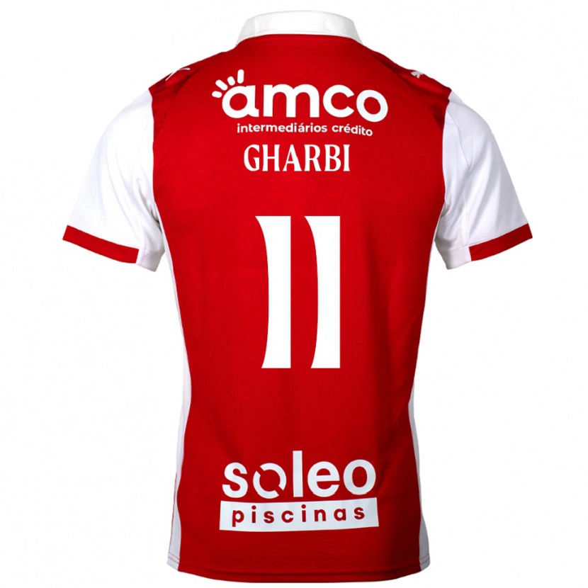 Danxen Enfant Maillot Ismaël Gharbi #11 Rouge Blanc Tenues Domicile 2025/26 T-Shirt