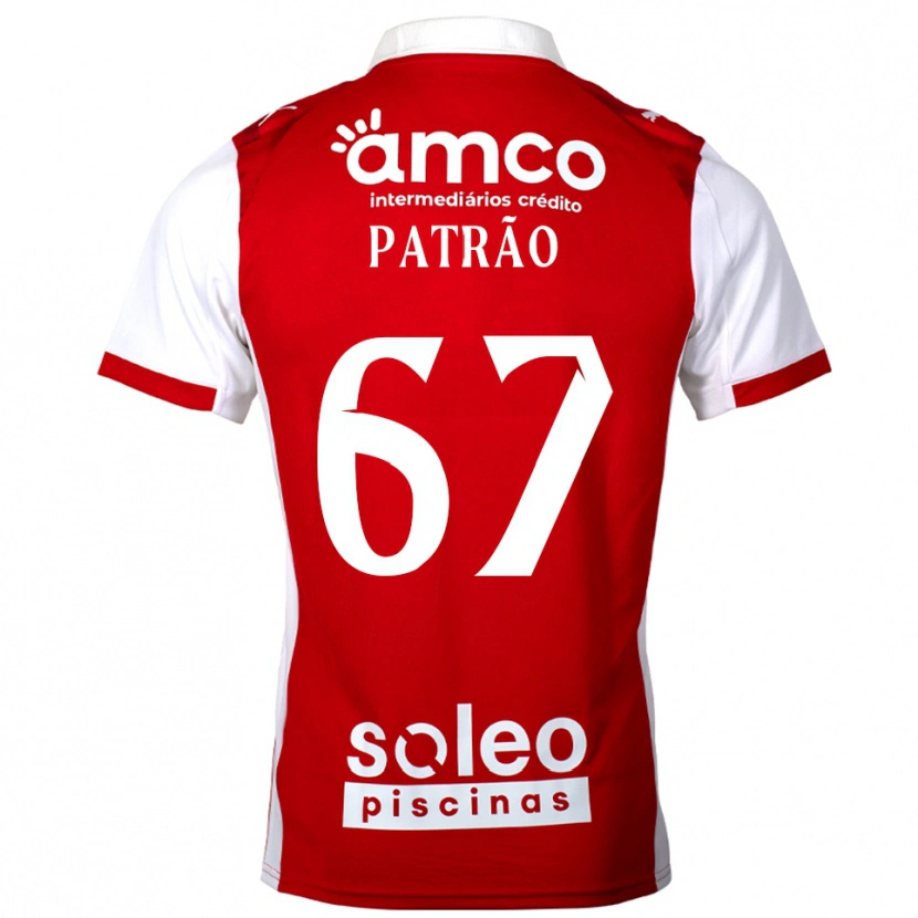 Danxen Enfant Maillot Afonso Patrão #67 Rouge Blanc Tenues Domicile 2025/26 T-Shirt