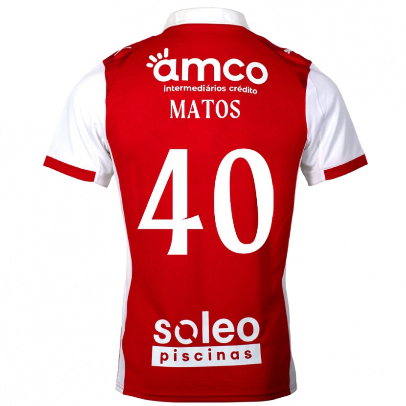 Danxen Enfant Maillot João Matos #40 Rouge Blanc Tenues Domicile 2025/26 T-Shirt