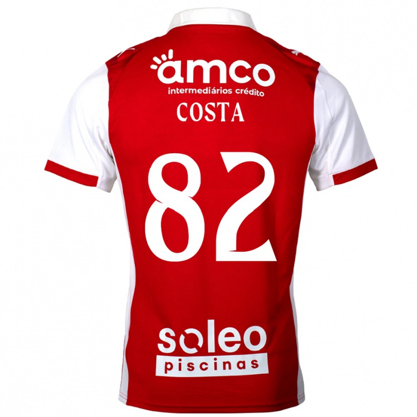 Danxen Enfant Maillot Gui Costa #82 Rouge Blanc Tenues Domicile 2025/26 T-Shirt