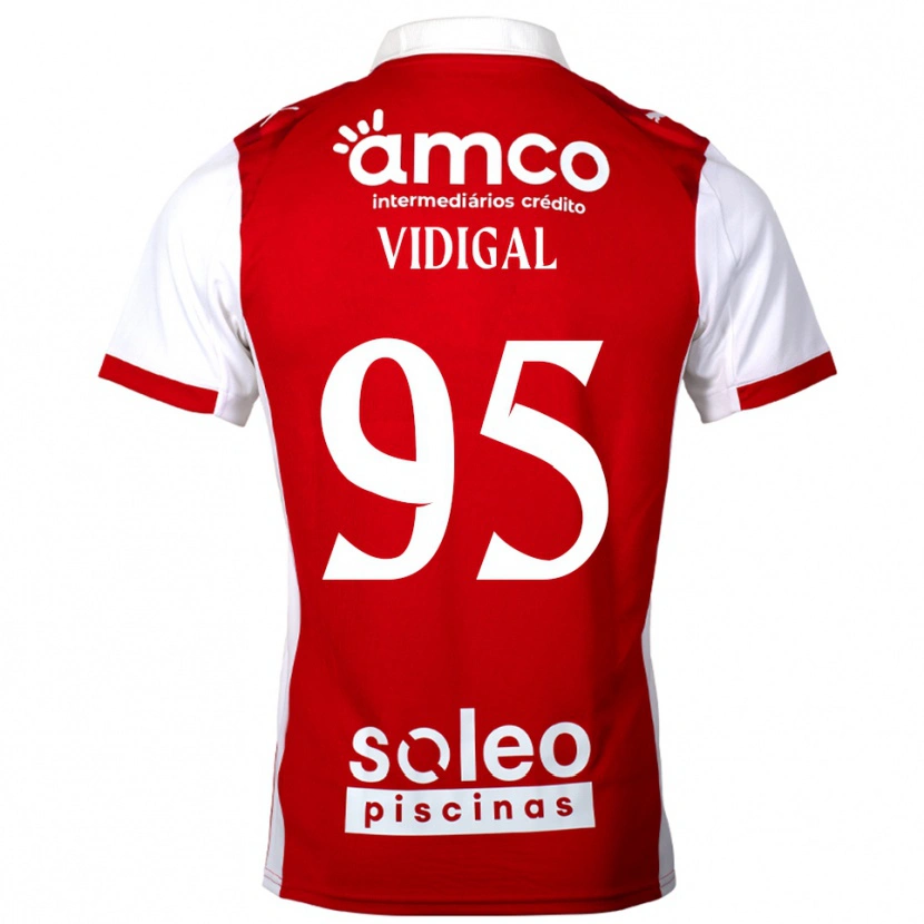 Danxen Enfant Maillot Sandro Vidigal #95 Rouge Blanc Tenues Domicile 2025/26 T-Shirt
