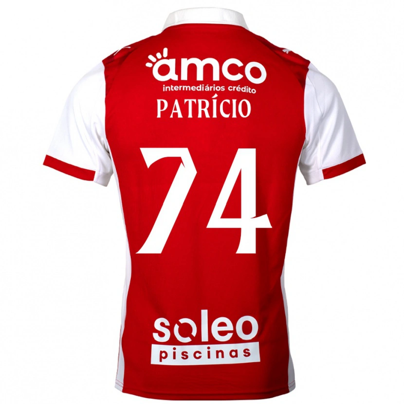 Danxen Enfant Maillot Nuno Patrício #74 Rouge Blanc Tenues Domicile 2025/26 T-Shirt