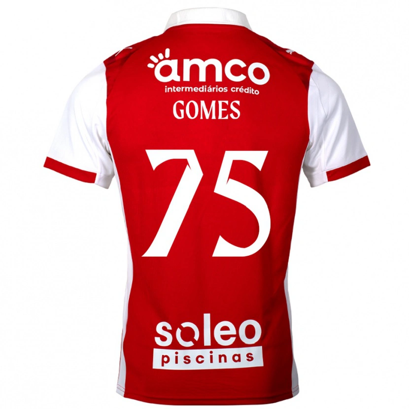 Danxen Enfant Maillot Tomás Müller #75 Rouge Blanc Tenues Domicile 2025/26 T-Shirt