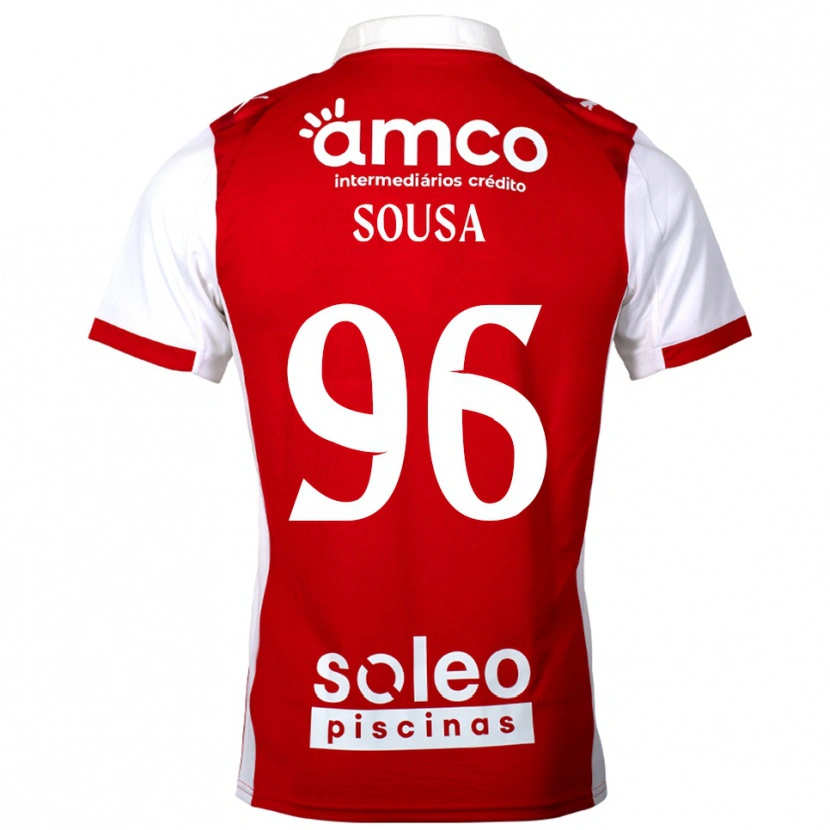 Danxen Enfant Maillot Afonso Sousa #96 Rouge Blanc Tenues Domicile 2025/26 T-Shirt