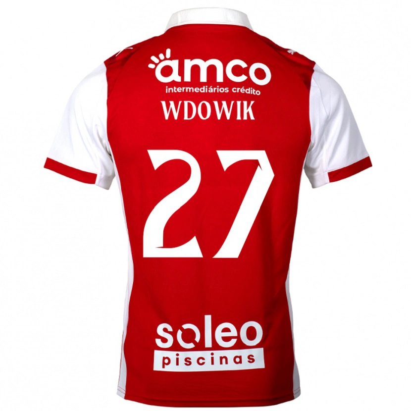 Danxen Enfant Maillot Bartlomiej Wdowik #27 Rouge Blanc Tenues Domicile 2025/26 T-Shirt