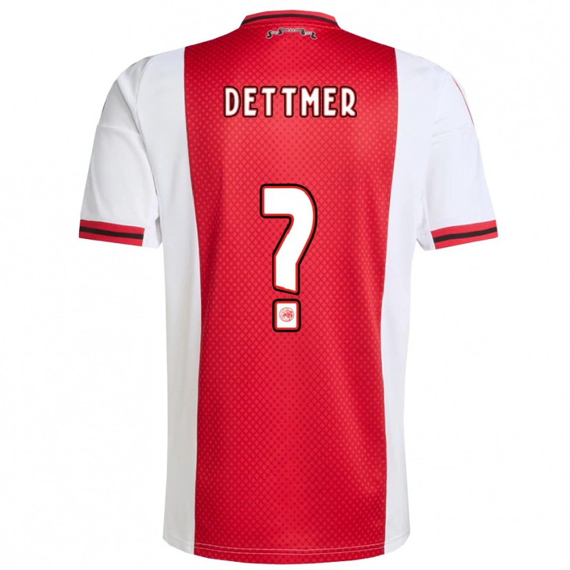 Danxen Enfant Maillot Jamie Dettmer #0 Rouge Blanc Tenues Domicile 2025/26 T-Shirt