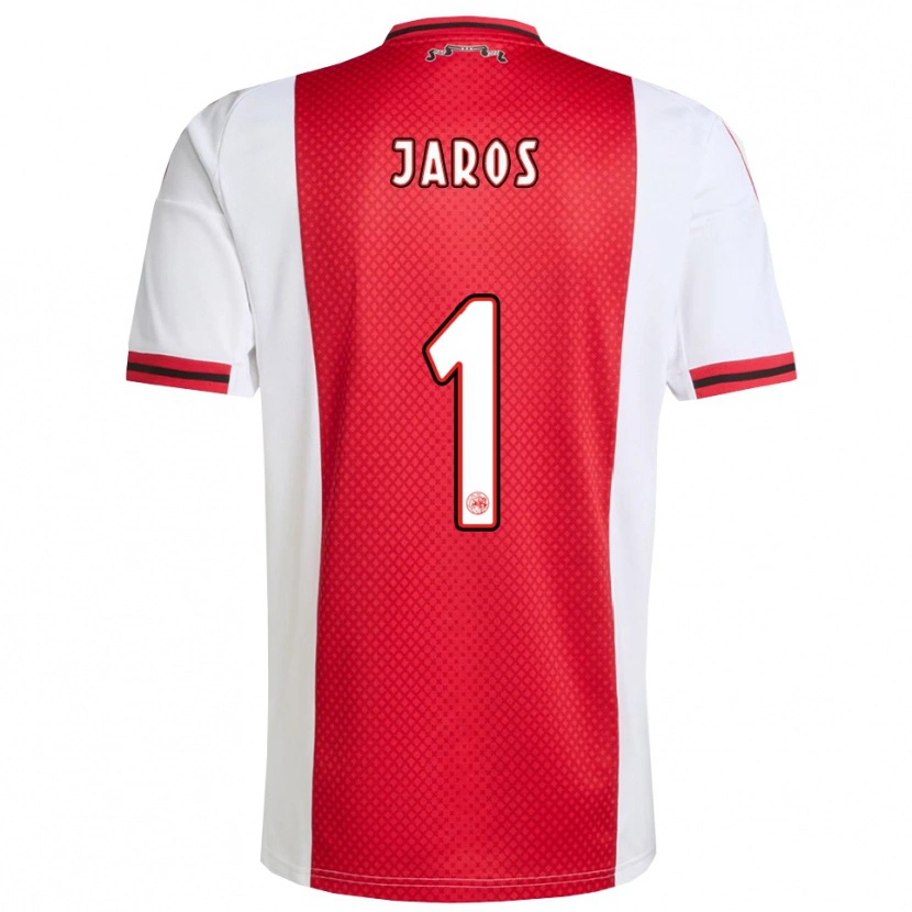 Danxen Enfant Maillot Vitezslav Jaros #1 Rouge Blanc Tenues Domicile 2025/26 T-Shirt