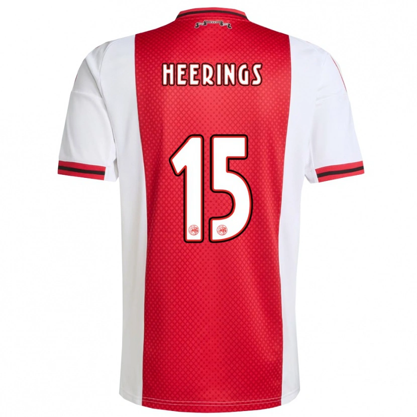 Danxen Enfant Maillot Kai Heerings #15 Rouge Blanc Tenues Domicile 2025/26 T-Shirt