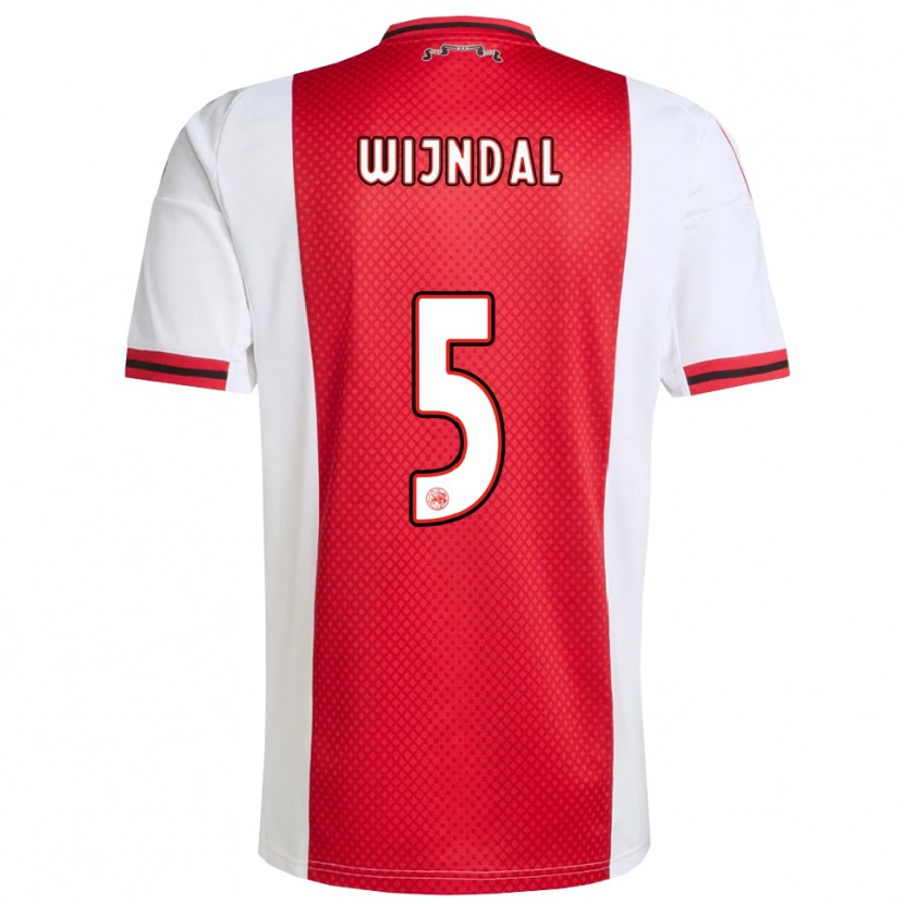 Danxen Enfant Maillot Owen Wijndal #5 Rouge Blanc Tenues Domicile 2025/26 T-Shirt