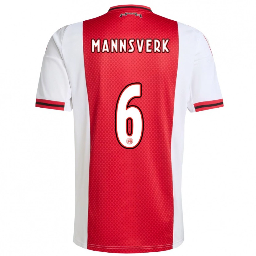 Danxen Enfant Maillot Sivert Mannsverk #6 Rouge Blanc Tenues Domicile 2025/26 T-Shirt