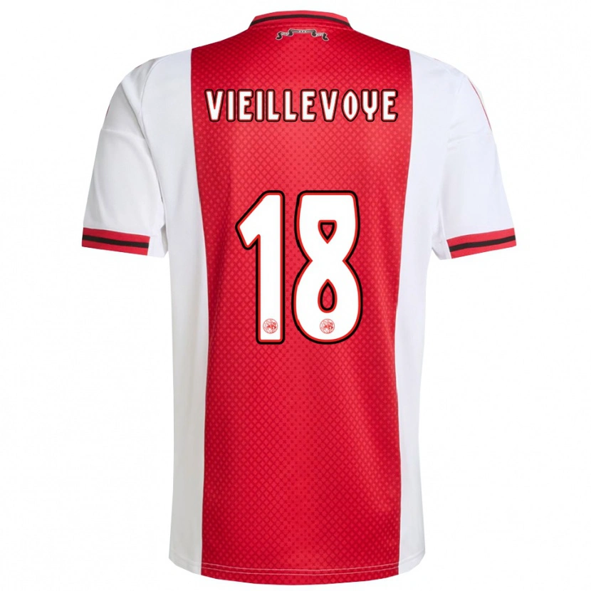 Danxen Enfant Maillot Luka Vieillevoye #18 Rouge Blanc Tenues Domicile 2025/26 T-Shirt