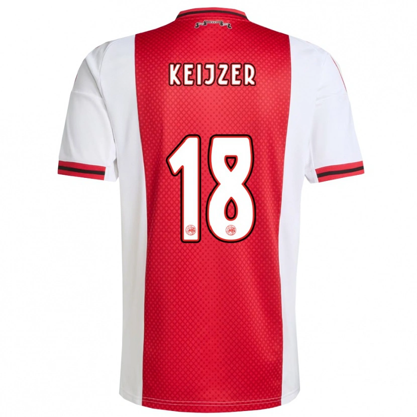 Danxen Enfant Maillot Milicia Keijzer #18 Rouge Blanc Tenues Domicile 2025/26 T-Shirt