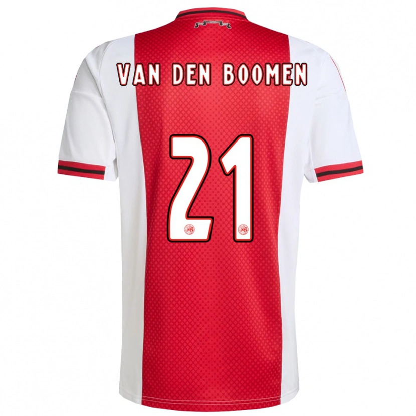 Danxen Enfant Maillot Branco Van Den Boomen #21 Rouge Blanc Tenues Domicile 2025/26 T-Shirt