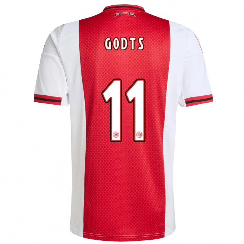 Danxen Enfant Maillot Mika Godts #11 Rouge Blanc Tenues Domicile 2025/26 T-Shirt