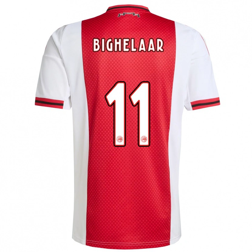 Danxen Enfant Maillot Marjolijn Van Den Bighelaar #11 Rouge Blanc Tenues Domicile 2025/26 T-Shirt