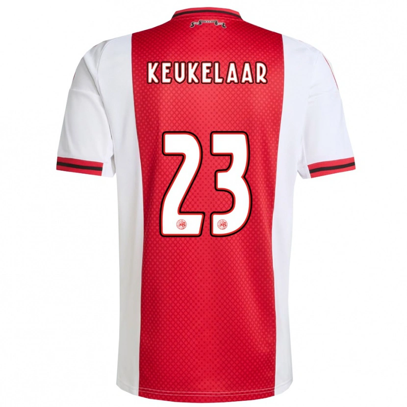 Danxen Enfant Maillot Lotte Keukelaar #23 Rouge Blanc Tenues Domicile 2025/26 T-Shirt