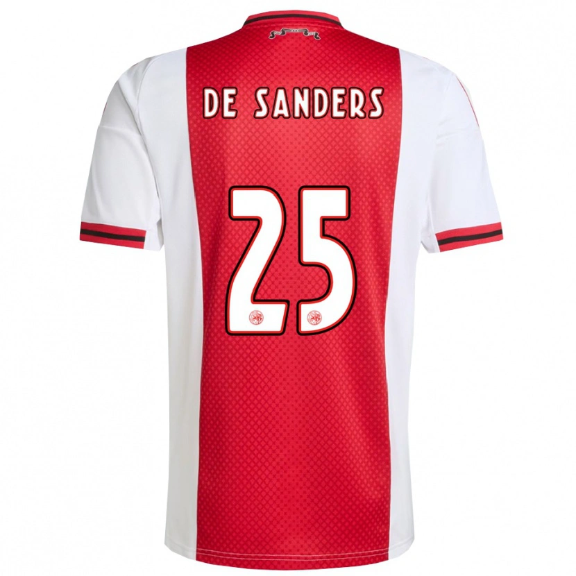 Danxen Enfant Maillot Kay-Lee De Sanders #25 Rouge Blanc Tenues Domicile 2025/26 T-Shirt