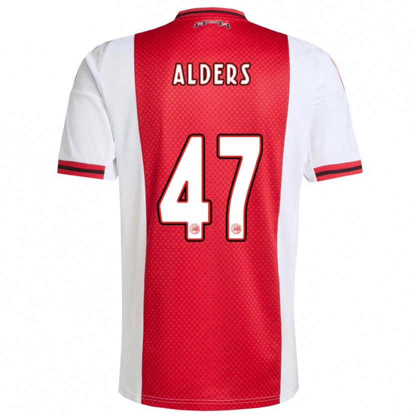 Danxen Enfant Maillot Gerald Alders #47 Rouge Blanc Tenues Domicile 2025/26 T-Shirt