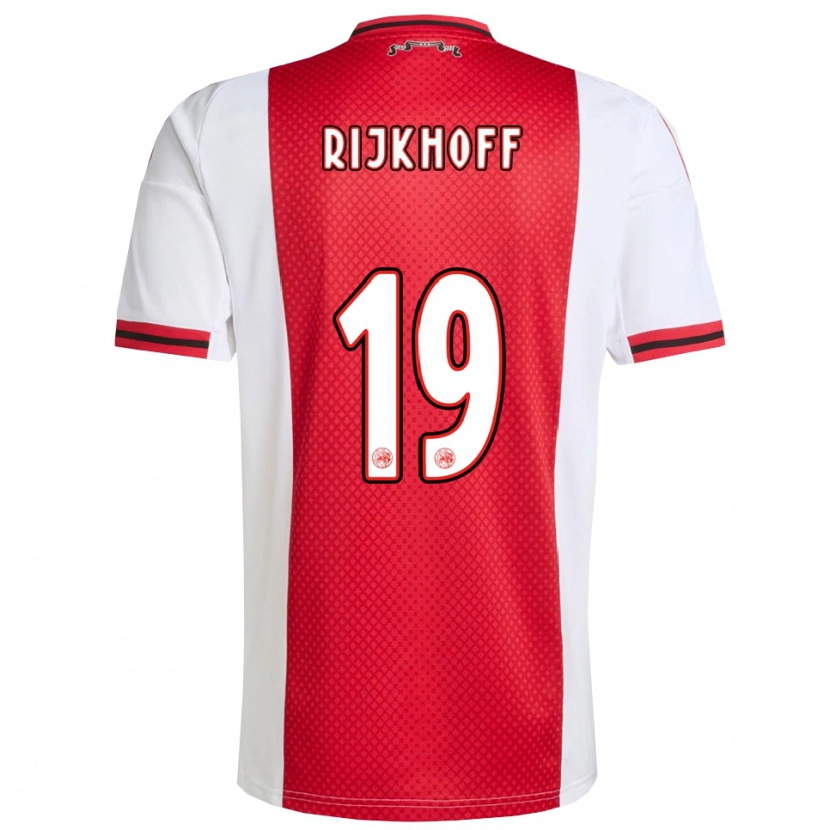 Danxen Enfant Maillot Julian Rijkhoff #19 Rouge Blanc Tenues Domicile 2025/26 T-Shirt