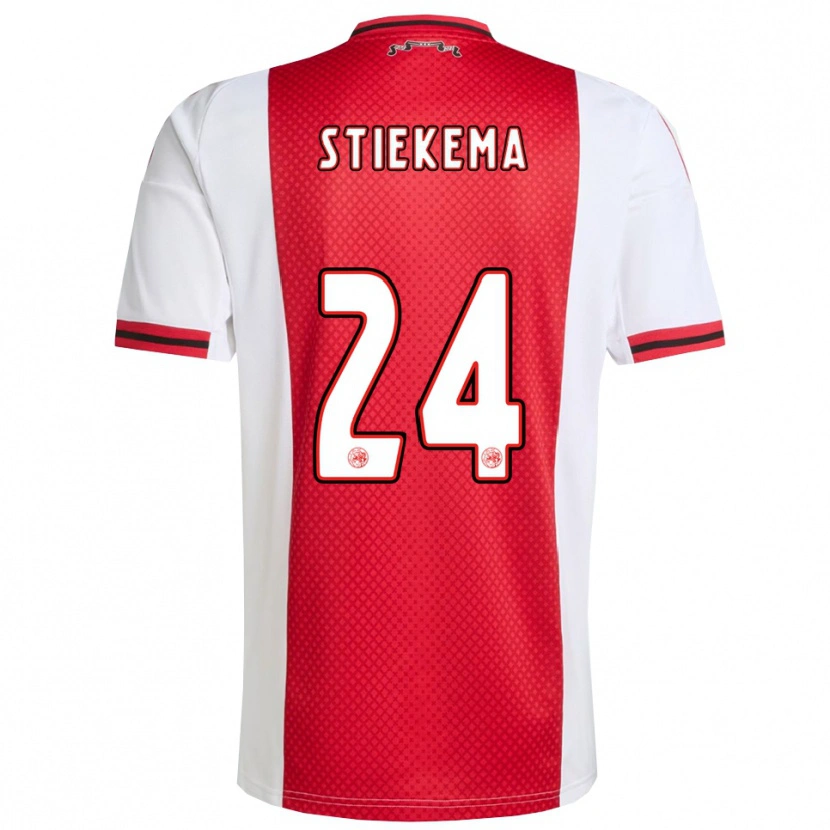 Danxen Enfant Maillot Iris Stiekema #24 Rouge Blanc Tenues Domicile 2025/26 T-Shirt