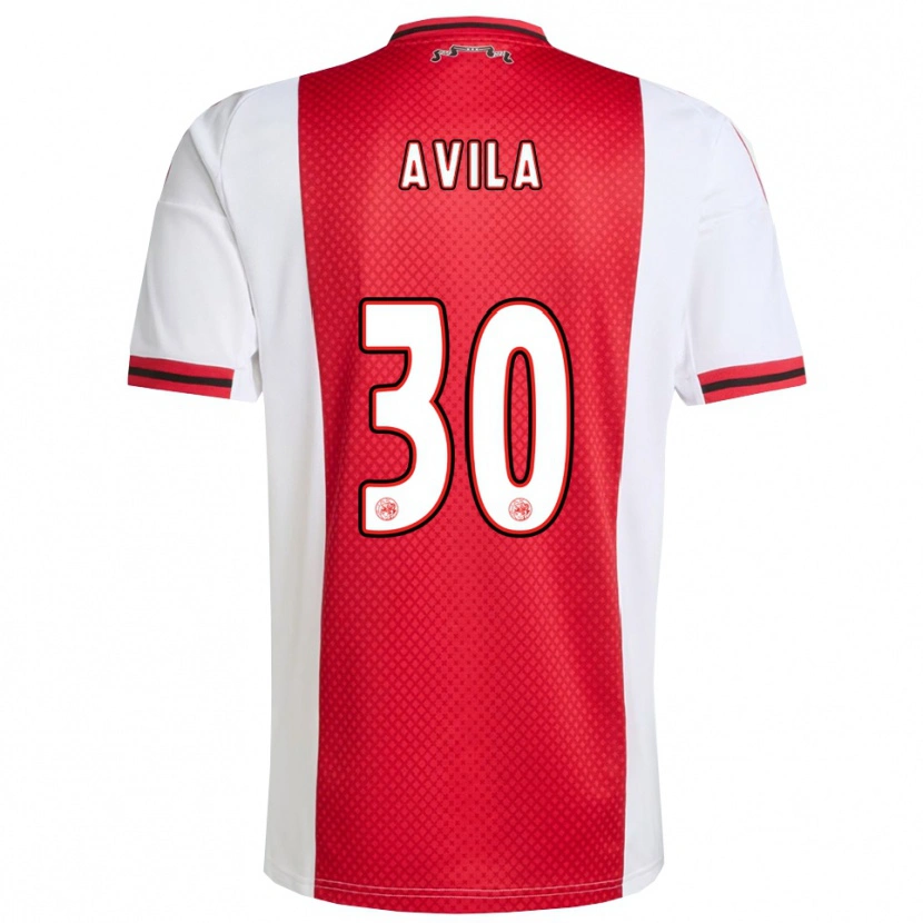 Danxen Enfant Maillot Gastón Ávila #30 Rouge Blanc Tenues Domicile 2025/26 T-Shirt