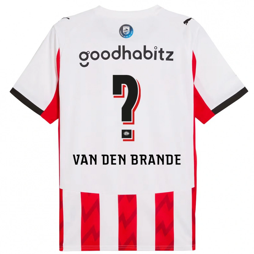 Danxen Enfant Maillot Daan Van Den Brande #0 Rouge Blanc Tenues Domicile 2025/26 T-Shirt