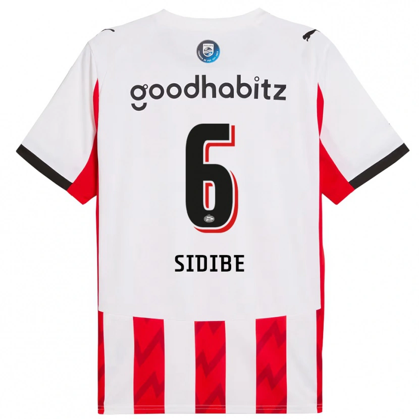 Danxen Enfant Maillot Souleymane Sidibé #6 Rouge Blanc Tenues Domicile 2025/26 T-Shirt