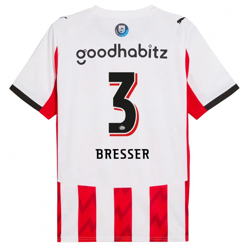 Danxen Enfant Maillot Michael Bresser #3 Rouge Blanc Tenues Domicile 2025/26 T-Shirt