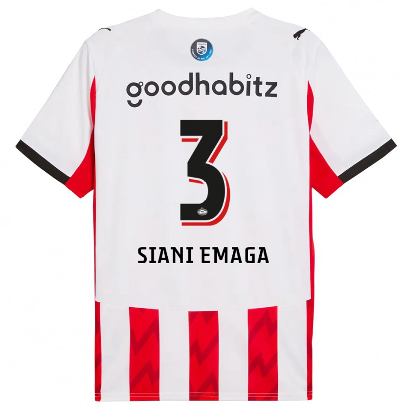 Danxen Enfant Maillot Ezechiel Siani Emaga #3 Rouge Blanc Tenues Domicile 2025/26 T-Shirt