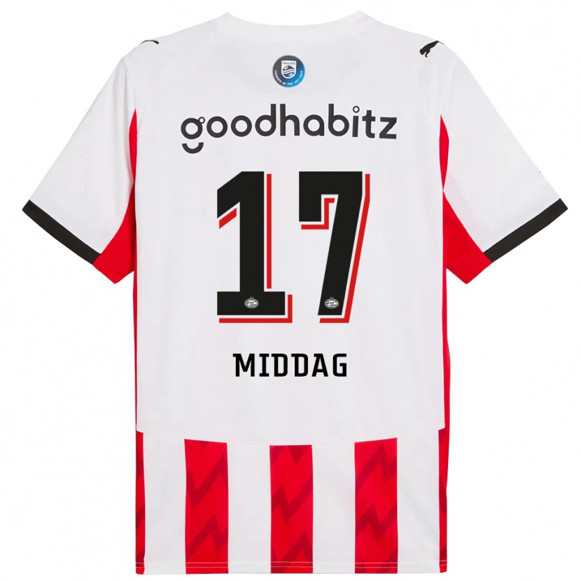 Danxen Enfant Maillot Isai Middag #17 Rouge Blanc Tenues Domicile 2025/26 T-Shirt