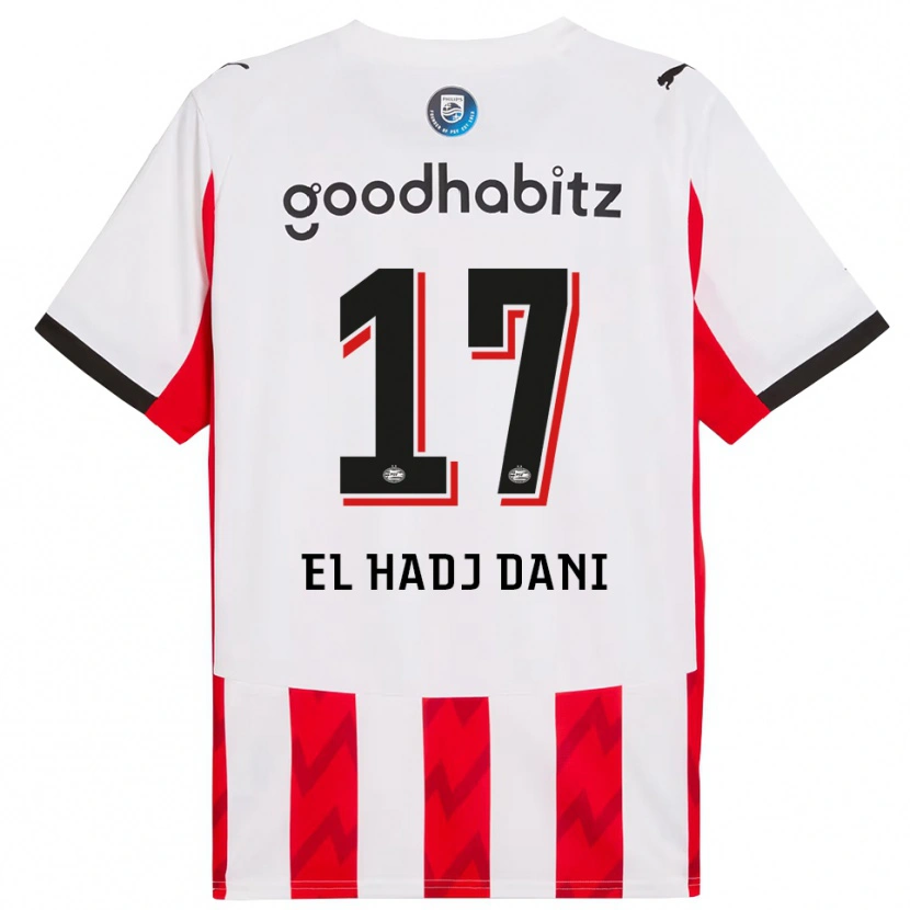 Danxen Enfant Maillot Soudais El Hadj Dani #17 Rouge Blanc Tenues Domicile 2025/26 T-Shirt