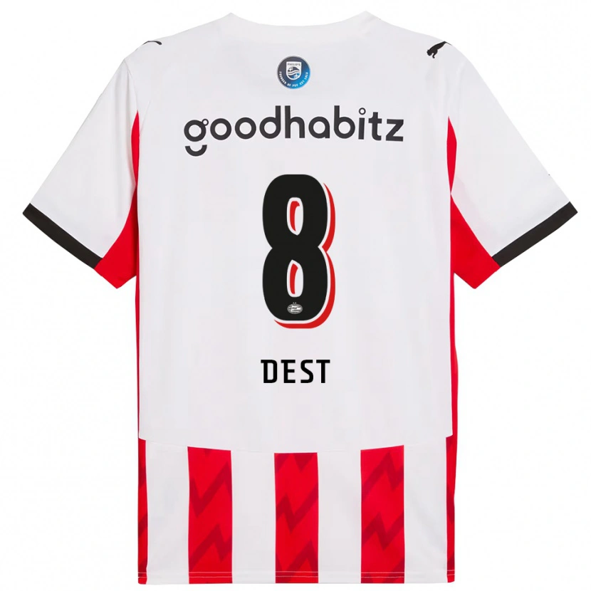 Danxen Enfant Maillot Sergiño Dest #8 Rouge Blanc Tenues Domicile 2025/26 T-Shirt