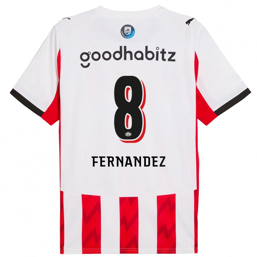 Danxen Enfant Maillot Noah Fernandez #8 Rouge Blanc Tenues Domicile 2025/26 T-Shirt